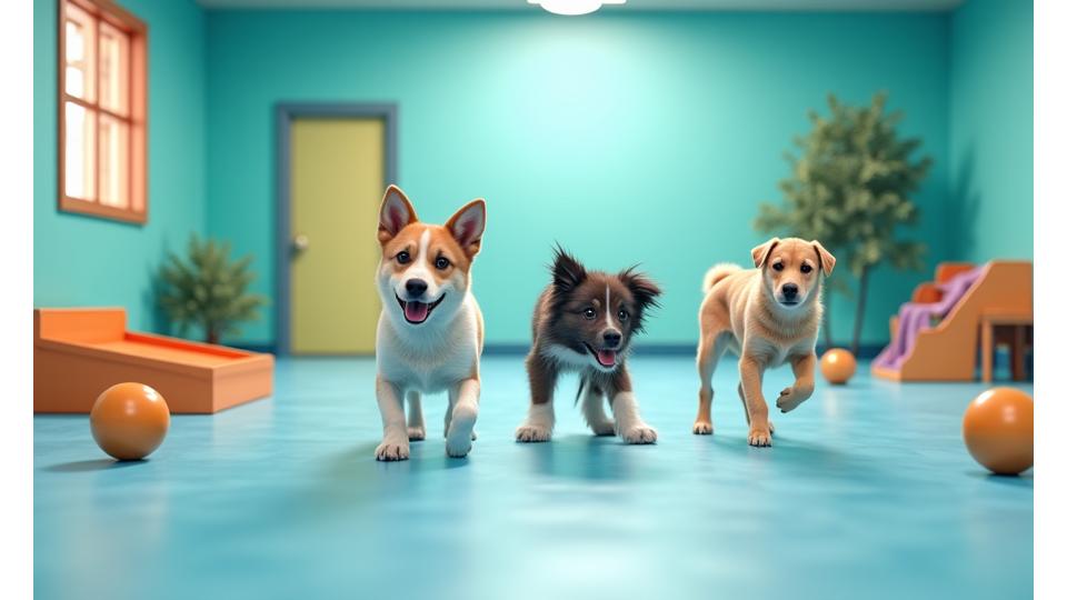 広々とした犬用プレイスペース