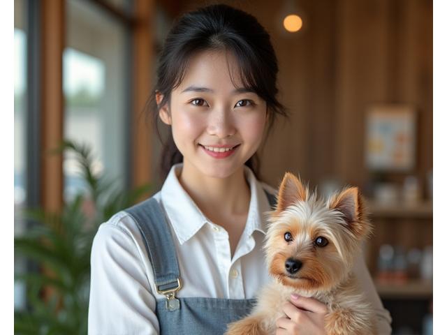 Koko Petto Inn オーナーが優しい笑顔でペットを抱いている様子