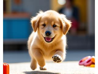 デイケアで他の犬と遊ぶ子犬