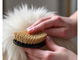 グルーミングサロンでシャンプーされているふわふわの犬
